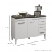 Balc&atilde;o para Cooktop 5 Bocas 2 Portas 3 Gavetas Virtus Kaiki M&oacute;veis
