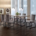 Conjunto Sala de Jantar Mesa 180cm MDF e Vidro Off White com 6 Cadeiras Estofadas P&eacute;s em A&ccedil;o Atena Mais Decor FORA DE LINHA