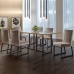 Conjunto Sala de Jantar Mesa 180cm MDF e Vidro Off White com 6 Cadeiras Estofadas P&eacute;s em A&ccedil;o Atena Mais Decor FORA DE LINHA