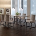Conjunto Sala de Jantar Mesa 180cm MDF e Vidro Off White com 6 Cadeiras Estofadas P&eacute;s em A&ccedil;o Atena Mais Decor FORA DE LINHA