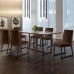 Conjunto Sala de Jantar Mesa 180cm MDF e Vidro Off White com 6 Cadeiras Estofadas P&eacute;s em A&ccedil;o Atena Mais Decor FORA DE LINHA