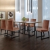 Conjunto Sala de Jantar Mesa 180cm MDF e Vidro Off White com 6 Cadeiras Estofadas P&eacute;s em A&ccedil;o Atena Mais Decor FORA DE LINHA