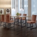 Conjunto Sala de Jantar Mesa 180cm MDF e Vidro Off White com 6 Cadeiras Estofadas P&eacute;s em A&ccedil;o Atena Mais Decor FORA DE LINHA