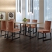 Conjunto Sala de Jantar Mesa 180cm MDF e Vidro Off White com 6 Cadeiras Estofadas P&eacute;s em A&ccedil;o Atena Mais Decor FORA DE LINHA
