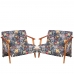 Kit 2 Poltronas Namoradeira Venus Bra&ccedil;o Madeira Maci&ccedil;a Estampada Unidecor