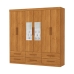 Guarda Roupa Dallas 6 Portas Com Espelho Central 6 Gavetas Carioca Moveis
