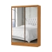 Guarda Roupa Solteiro Santiago Premium 2 Portas 2 Gavetas Com Espelho Carioca Moveis