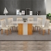 Conjunto Sala de Jantar Doha 1,60m tampo copo off white com 6 Cadeiras