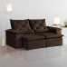 SOFA RETRATIL E RECLINAVEL ATENAS 196CM 2 LUGARES KC REI DE CASA SUEDE