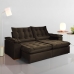 SOFA RETRATIL E RECLINAVEL VALENCIA 200CM 3 LUGARES KC REI DE CASA VELUDO
