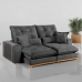 SOFA RETRATIL E RECLINAVEL MILANO 210CM 3 LUGARES KC REI DE CASA VELUDO