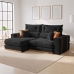 SOFA RETRATIL E RECLINAVEL MONTREAL 250CM 3 LUGARES KC REI DE CASA VELUDO