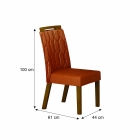 Conjunto Sala de Jantar Atenas Mesa Freijo/Off White 1,60m C/ 6 Cadeiras Joli Terracota Moveis Leifer