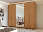 Guarda-Roupas Casal 6 Portas 6 Gavetas com P&eacute;s 100% MDF com 4 Espelhos Imperatore - Lopas