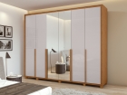 Guarda-Roupas Casal 6 Portas 6 Gavetas com P&eacute;s 100% MDF com 4 Espelhos Imperatore - Lopas