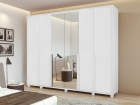 Guarda-Roupas Casal 6 Portas 6 Gavetas com P&eacute;s 100% MDF com 4 Espelhos Imperatore - Lopas