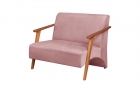 Poltrona Namoradeira Venus Bra&ccedil;o Madeira Maci&ccedil;a Suede Unidecor