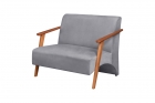 Poltrona Namoradeira Venus Bra&ccedil;o Madeira Maci&ccedil;a Suede Unidecor