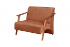 Poltrona Namoradeira Venus Bra&ccedil;o Madeira Maci&ccedil;a Suede Unidecor