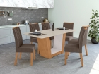 Conjunto Mesa de Jantar Apogeu com Vidro 170cm com 6 Cadeiras Apogeu - Lopas