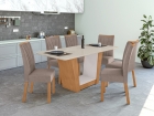 Conjunto Mesa de Jantar Apogeu com Vidro 170cm com 6 Cadeiras Apogeu - Lopas