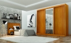 Guarda-roupa Casal 100% MDF 3 Portas 4 Gavetas com 3 Espelhos Milano Leifer M&oacute;veis