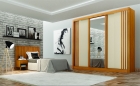 Guarda-roupa Casal 100% MDF 3 Portas 4 Gavetas com 3 Espelhos Milano Leifer M&oacute;veis
