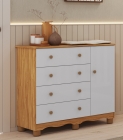 Comoda Junior New 1 Porta 4 Gavetas - Moveis Peroba