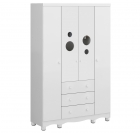 Armario Infantil 4 Portas Bolinha - Moveis Peroba