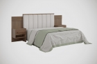 Cabeceira para Cama de Casal Ripada Irís 140cm Estofada com 2 Mesas de Cabeceira D Doro