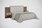 Cabeceira para Cama de Casal Ripada Irís 140cm Estofada com 2 Mesas de Cabeceira D Doro