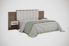 Cabeceira para Cama Queen Size Ripada Irís Estofada com 2 Mesas de Cabeceira D Doro