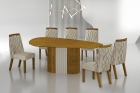 Conjunto Sala de Jantar Mesa Orgânica Sem Vidro 200cm com 6 Cadeiras Pé Madeira Dacota