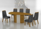 Conjunto Sala de Jantar Mesa Orgânica Sem Vidro 200cm com 6 Cadeiras Pé Madeira Dacota