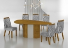 Conjunto Sala de Jantar Mesa Orgânica Sem Vidro 200cm com 6 Cadeiras Pé Madeira Dacota