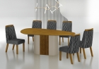 Conjunto Sala de Jantar Mesa Orgânica Sem Vidro 200cm com 6 Cadeiras Pé Madeira Dacota