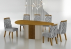 Conjunto Sala de Jantar Mesa Orgânica Sem Vidro 200cm com 6 Cadeiras Pé Madeira Dacota