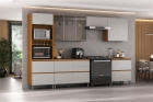 Cozinha Completa Itatiaia Lumina 350cm Paneleiro 2 Nichos em Madeira MDF