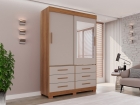 Guarda Roupa New Star 2 Portas 6 Gavetas com Espelho Salleto