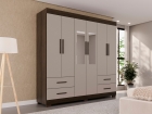 Guarda Roupas Casal Texas 6 portas 4 Gavetas com espelho Salleto