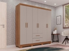 Guarda-roupa Casal 6 Portas 2 Gavetas Estrela Premium Salleto