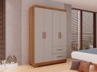Guarda-roupa Solteiro 4 Portas 2 Gavetas Estrela Premium Salleto