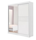 Guarda Roupa Casal Athenas 2 Portas Ripado 3 Gavetas com Espelho sem p&eacute;s - D Doro