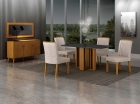 Conjunto Sala de Jantar Jade Gold 1,20m tampo Chumbo 4 Cadeiras Jade