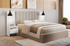 Painel Cama Box Casal Everest Com 2 Mesa de Cabeceira Novo Horizonte