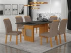 Conjunto Sala de Jantar Lara 1,80m com 6 Cadeiras Clara Plus