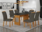 Conjunto Sala de Jantar Lara 1,80m com 6 Cadeiras Clara Plus