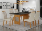 Conjunto Sala de Jantar Lara 1,80m com 6 Cadeiras Clara Plus