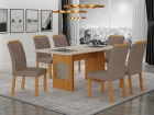 Conjunto Sala de Jantar Lara 1,80m com 6 Cadeiras Clara Plus