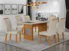 Conjunto Sala de Jantar Lara 1,80m com 6 Cadeiras Clara Plus